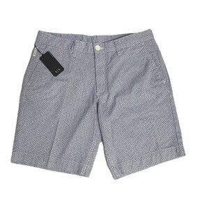 Armani Exchange A|X Men's Size 40 Blue Geometric Print 9" Inseam Chino Shorts